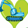 Dall E Blue And Green Excavator With Heart Image